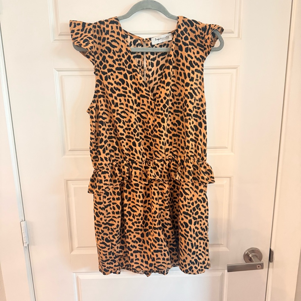 Impressions- Animal Print Romper (size Large)